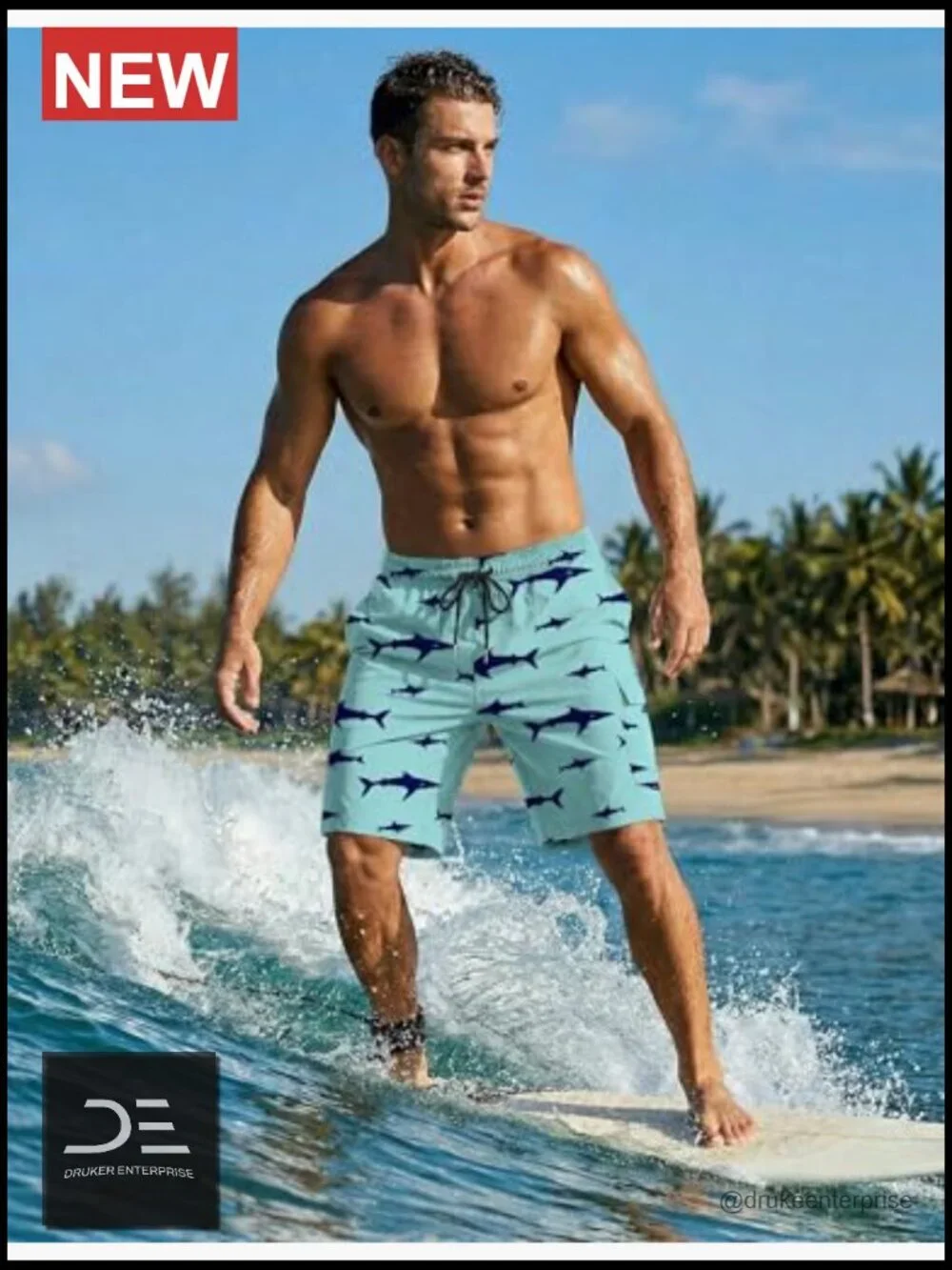 Men's Swim Trunks with Compression Liner 2 in 1 Quick Dry Board Shorts with